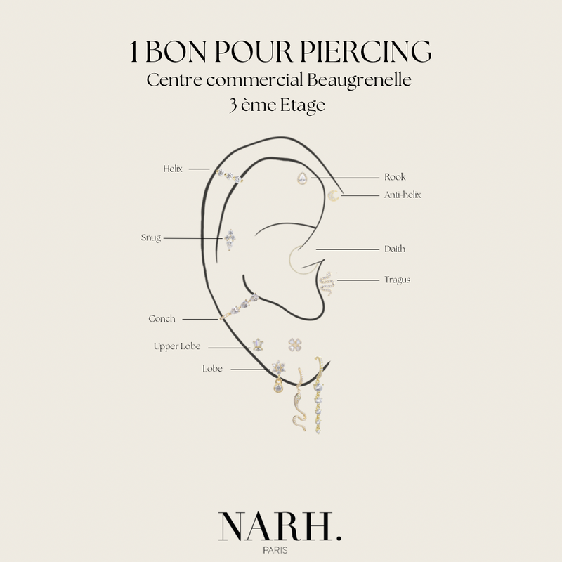 Piercing à l’aiguille SANS RDV (prothèse incluse)-Créteil Soleil