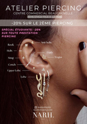 RDV Piercing oreilles (paiement sur place)